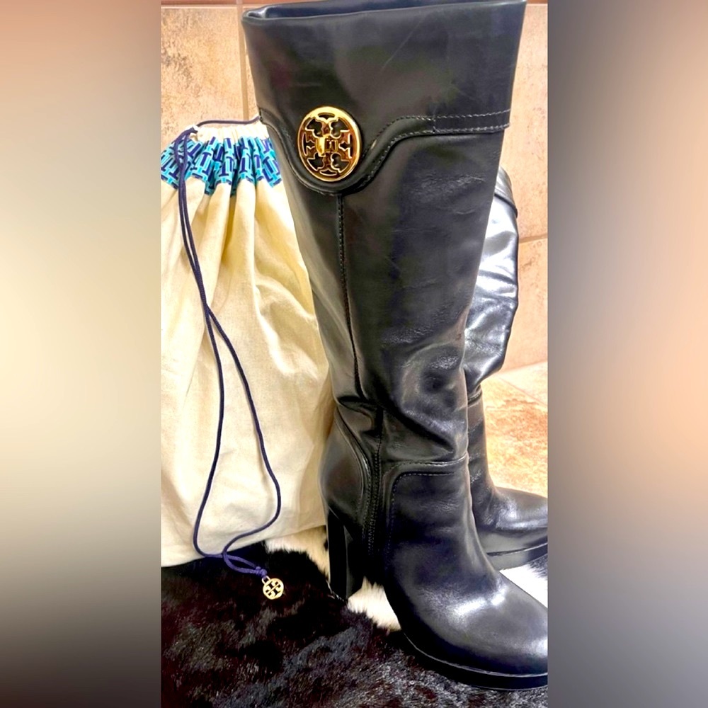 Tory Burch Leather Tall Livingston Boots